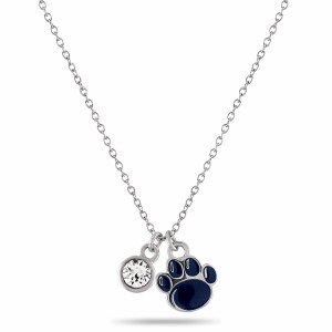 necklace with Penn State Paw pendant charm and crystal